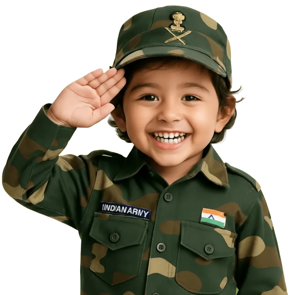 Child saluting